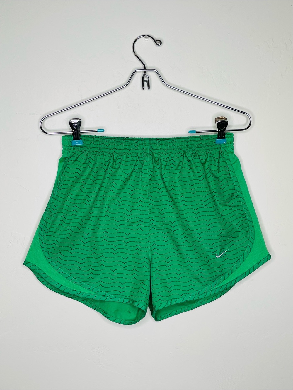 Nike Dri-FIT Green Wavy Print Running Shorts Small